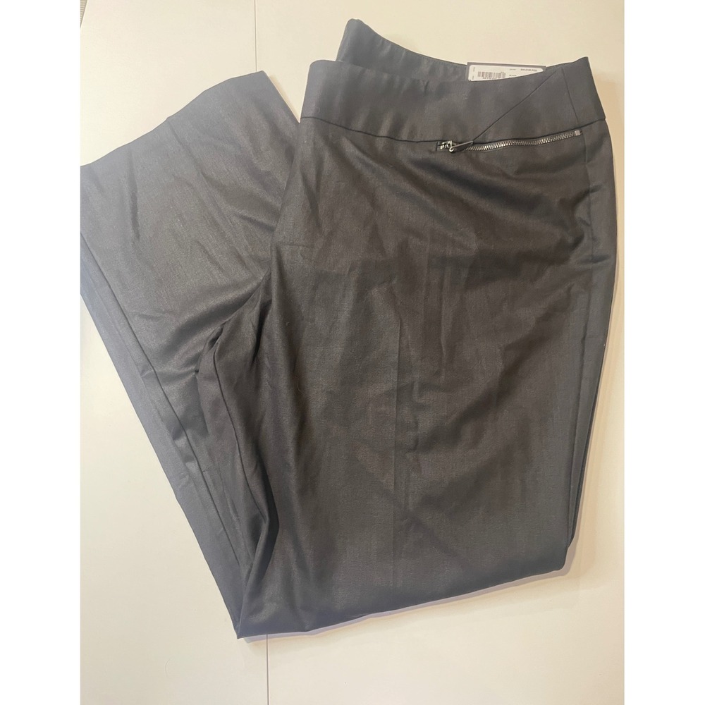 Worthington Woman Modern Fit Black Trouser Leg Dress Pants 24W NWT 946-2159